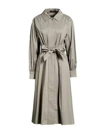 Moorer Woman Overcoat & Trench Coat Military Green Size 6 Cotton, Polyamide, Elastane In Multi