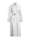 Moorer Double-breasted Trench Coat In Off White