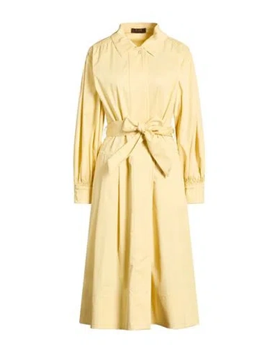Moorer Woman Overcoat & Trench Coat Pastel Yellow Size 6 Cotton, Polyamide, Elastane