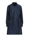 Moorer Woman Overcoat & Trench Coat Slate Blue Size 8 Polyester In Blue