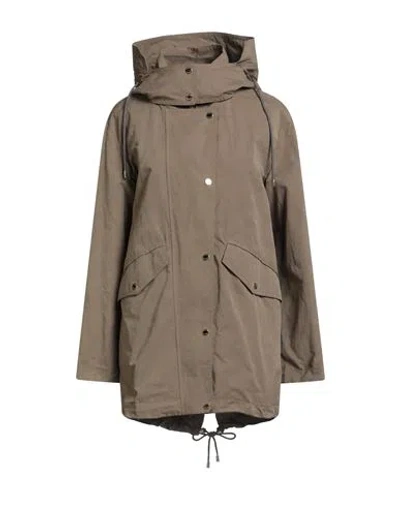 Moorer Woman Overcoat & Trench Coat Taupe Size 4 Cotton, Polyester, Polyamide In Brown