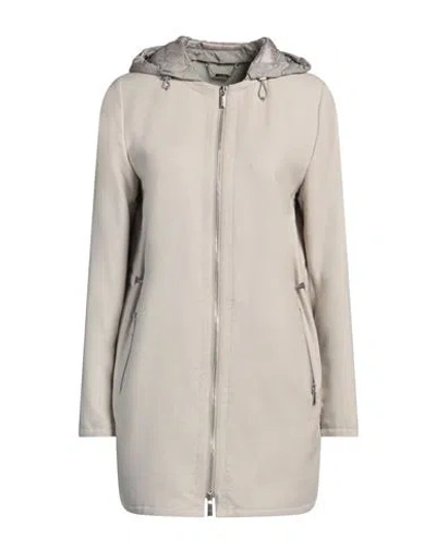 Moorer Woman Overcoat & Trench Coat Taupe Size 6 Cotton, Polyethylene, Polyurethane, Polyester