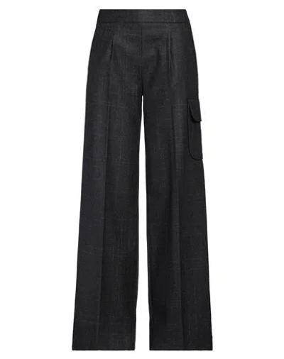 Moorer Woman Pants Black Size 4 Wool, Polyester, Cotton, Polyamide, Cashmere