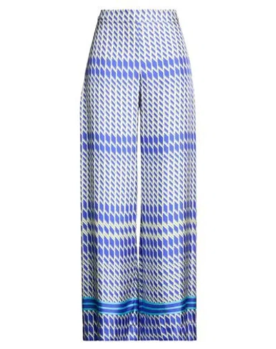 Moorer Woman Pants Bright Blue Size 4 Silk