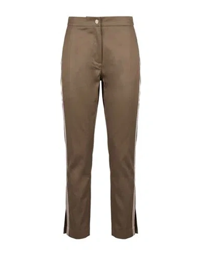 Moorer Woman Pants Khaki Size 4 Cotton, Elastane In Multi