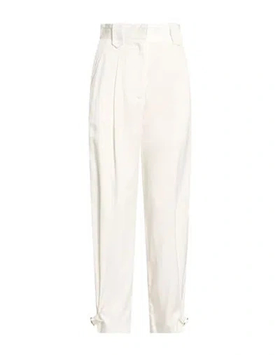 Moorer Woman Pants White Size 6 Lycra, Cotton