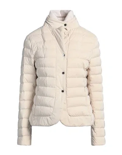 Moorer Woman Puffer Beige Size 4 Polyamide, Polyester, Wool, Cashmere