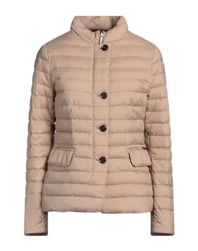 MOORER MOORER WOMAN PUFFER BEIGE SIZE 4 POLYAMIDE, POLYURETHANE