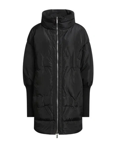 Moorer Woman Puffer Black Size 10 Polyester, Virgin Wool