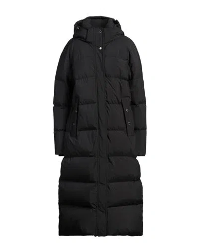 Moorer Woman Puffer Black Size 12 Polyester, Wool, Acrylic, Lycra