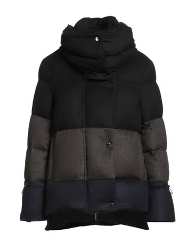 Moorer Woman Puffer Black Size 6 Wool, Cashmere