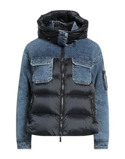 Moorer Woman Puffer Blue Size 12 Cotton, Polyurethane