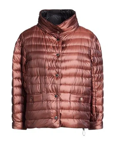 Moorer Woman Puffer Bronze Size 10 Polyethylene, Polyamide In Pink