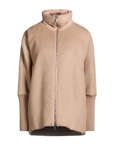 Moorer Woman Puffer Camel Size 4 Wool, Cashmere, Polyamide In Pink