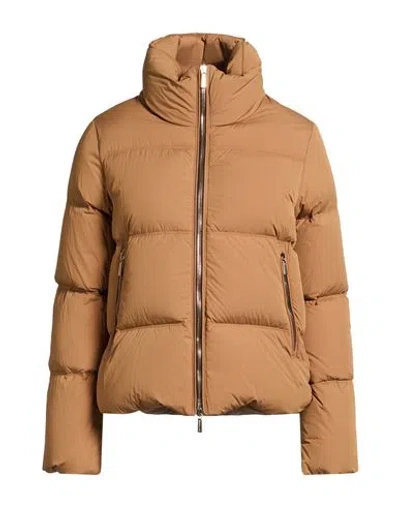 Moorer Woman Puffer Camel Size 6 Polyamide In Brown
