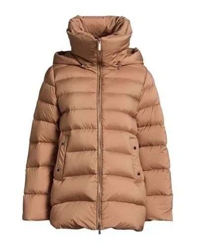 Moorer Woman Puffer Camel Size 6 Polyamide, Polyurethane In Sand