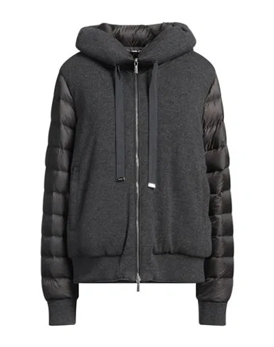 Moorer Woman Puffer Charcoal Size 12 Virgin Wool, Cashmere, Polyester In Gray