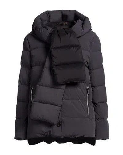 Moorer Woman Puffer Charcoal Size 4 Polyamide, Elastane In Black