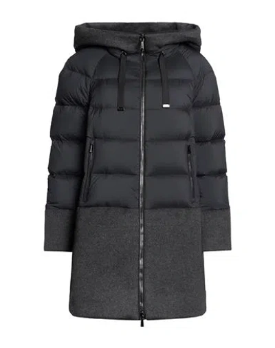 Moorer Woman Puffer Charcoal Size 8 Polyamide, Polyurethane, Wool, Cashmere In Black
