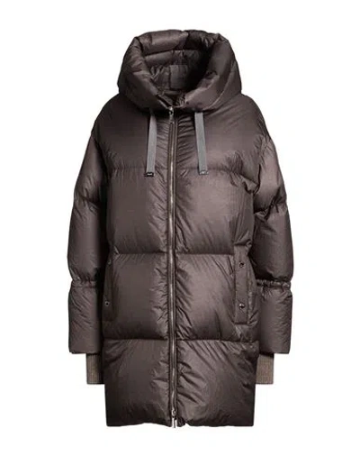 Moorer Woman Puffer Charcoal Size 8 Polyamide, Virgin Wool In Brown
