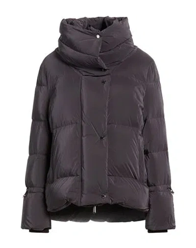 Moorer Woman Puffer Dark Brown Size 4 Polyamide, Polyester, Virgin Wool