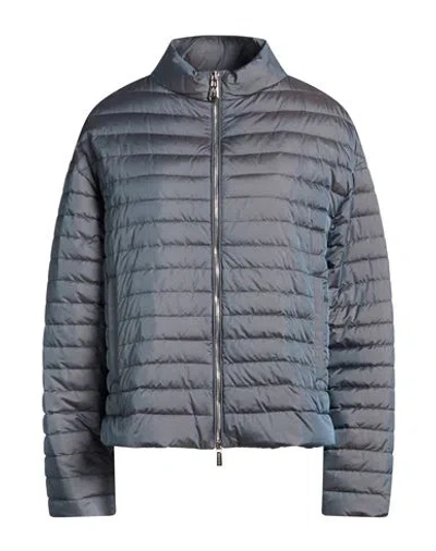Moorer Woman Puffer Grey Size 12 Polyamide, Polyester In Gray