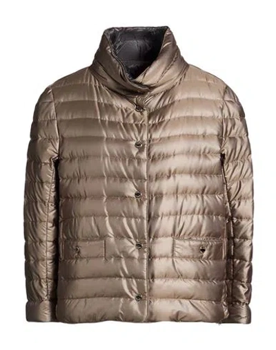 Moorer Woman Puffer Grey Size 4 Polyethylene, Polyamide In Gray
