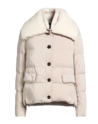 Moorer Woman Puffer Ivory Size 4 Polyamide, Polyester, Polyurethane In Neutral