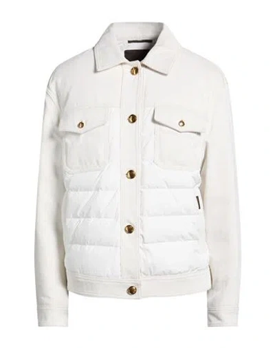 Moorer Woman Puffer Ivory Size 6 Polyester, Cotton In White