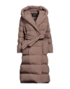 Moorer Woman Puffer Light Brown Size 4 Polyester