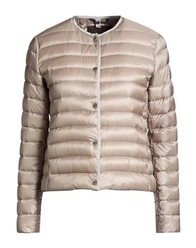 Moorer Woman Puffer Light Grey Size 4 Polyamide In Brown