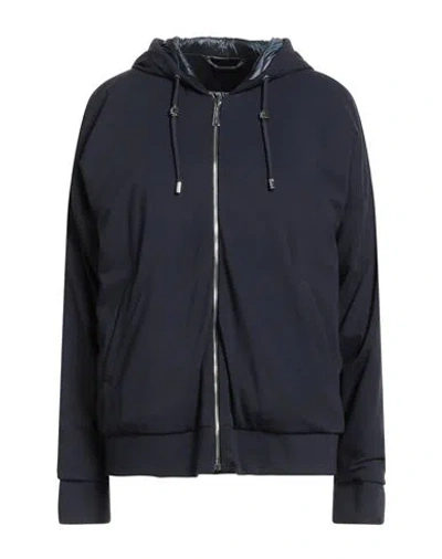 Moorer Woman Puffer Midnight Blue Size 14 Viscose, Polyamide, Elastane In Black