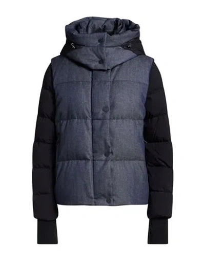 Moorer Woman Puffer Midnight Blue Size 4 Polyester, Cotton, Polyamide In Multi