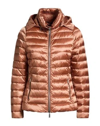 Moorer Woman Puffer Rust Size 4 Polyamide In Brown