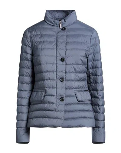 Moorer Woman Puffer Slate Blue Size 10 Polyamide, Polyurethane