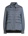 Moorer Woman Puffer Slate Blue Size 10 Polyester, Polyamide In Gray
