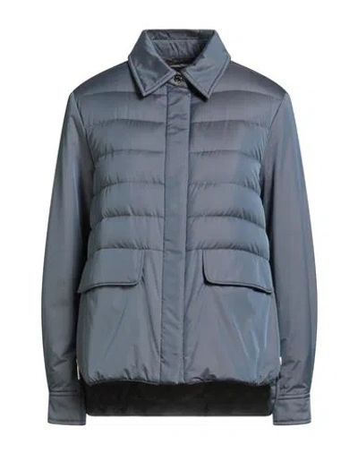 Moorer Woman Puffer Slate Blue Size 10 Polyester, Polyamide In Gray