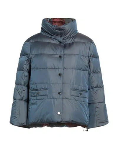 Moorer Woman Puffer Slate Blue Size 4 Polyester, Polyamide
