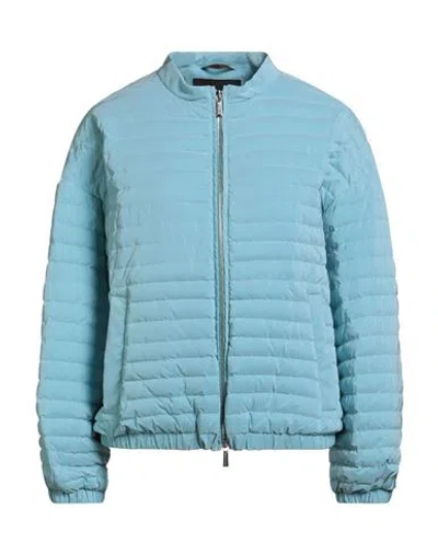 MOORER MOORER WOMAN PUFFER TURQUOISE SIZE 8 POLYAMIDE, POLYESTER