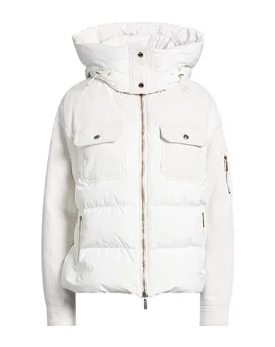 Moorer Woman Puffer White Size 6 Cotton, Polyamide