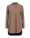 Moorer Woman Shirt Khaki Size 10 Polyamide, Elastane In Beige