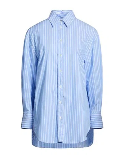 Moorer Woman Shirt Light Blue Size 4 Cotton, Elastane