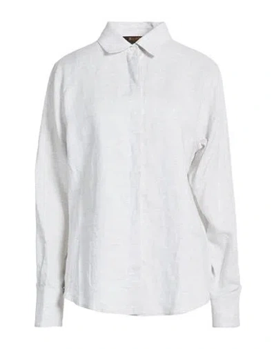 Moorer Woman Shirt Light Grey Size 6 Linen In Gray