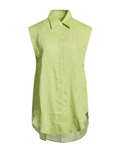 Moorer Woman Shirt Lime Green Size 4 Linen