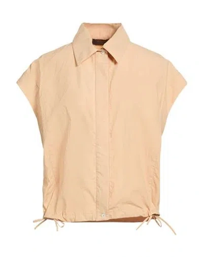 Moorer Woman Shirt Sand Size 4 Cotton, Linen In Orange