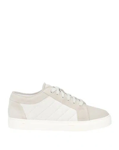 Moorer Woman Sneakers Light Grey Size 9 Leather, Textile Fibers In White
