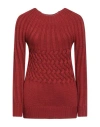Moorer Woman Sweater Brick Size 12 Alpaca Wool, Polyamide, Virgin Wool In Red