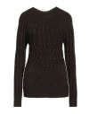 Moorer Woman Sweater Dark Brown Size 8 Alpaca Wool, Polyamide, Virgin Wool