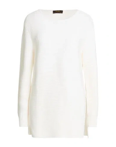 Moorer Woman Sweater Ivory Size 6 Cotton, Silk In White