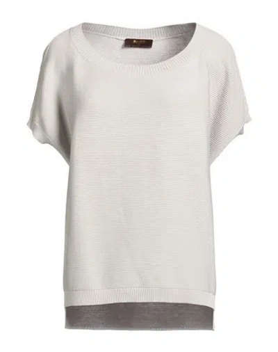 Moorer Woman Sweater Light Grey Size 6 Silk, Cotton In Gray